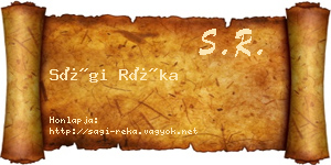 Sági Réka névjegykártya